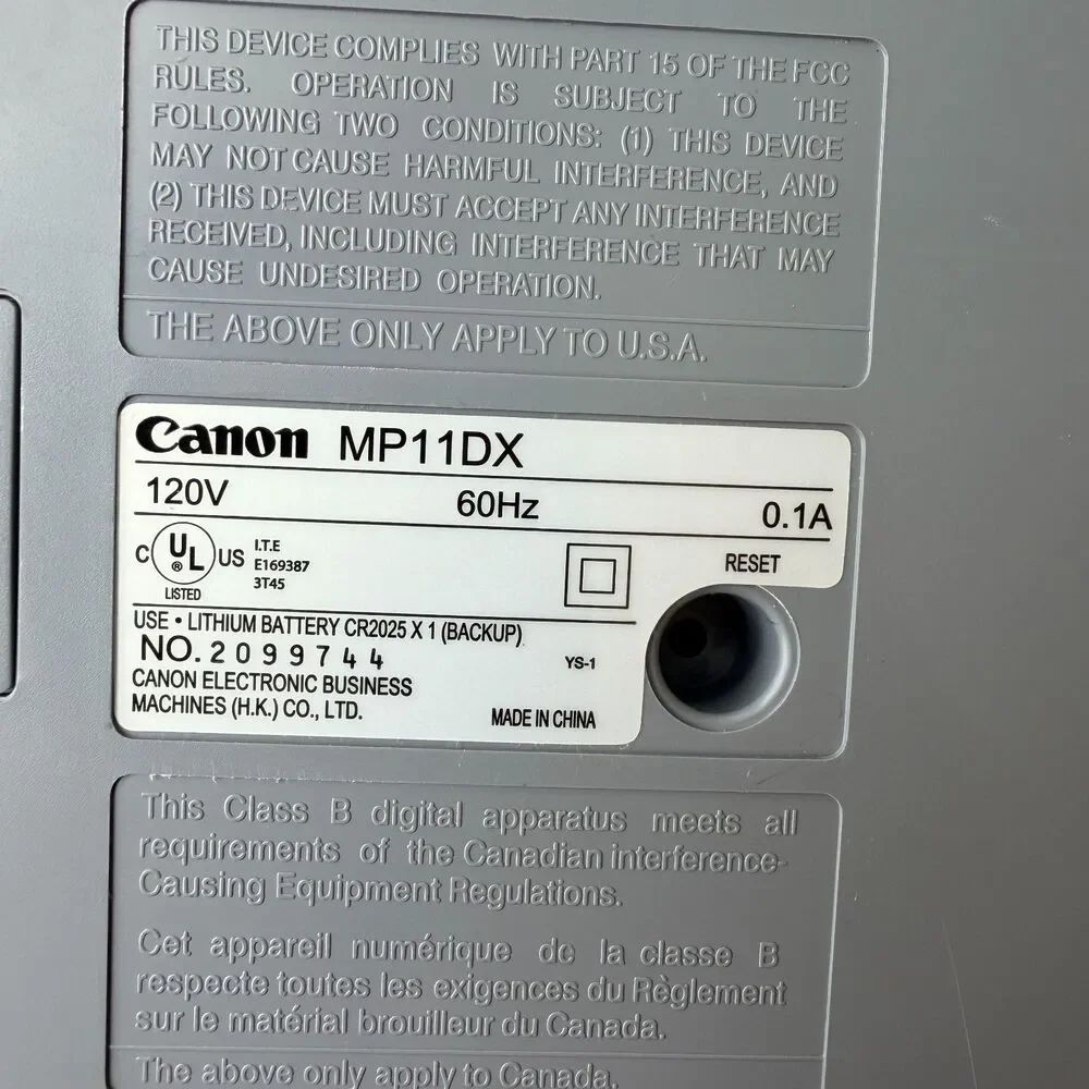 Canon MP11DX Printing Calculator Clock Calendar 2-Color Tested Working - Picture 6 of 6